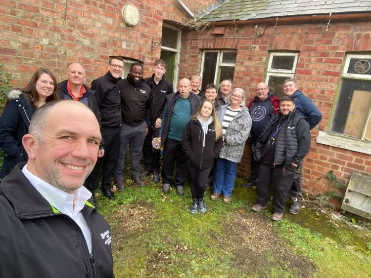 Representatives from Northampton College and Delapre Abbey outside Gardener’s Cottage